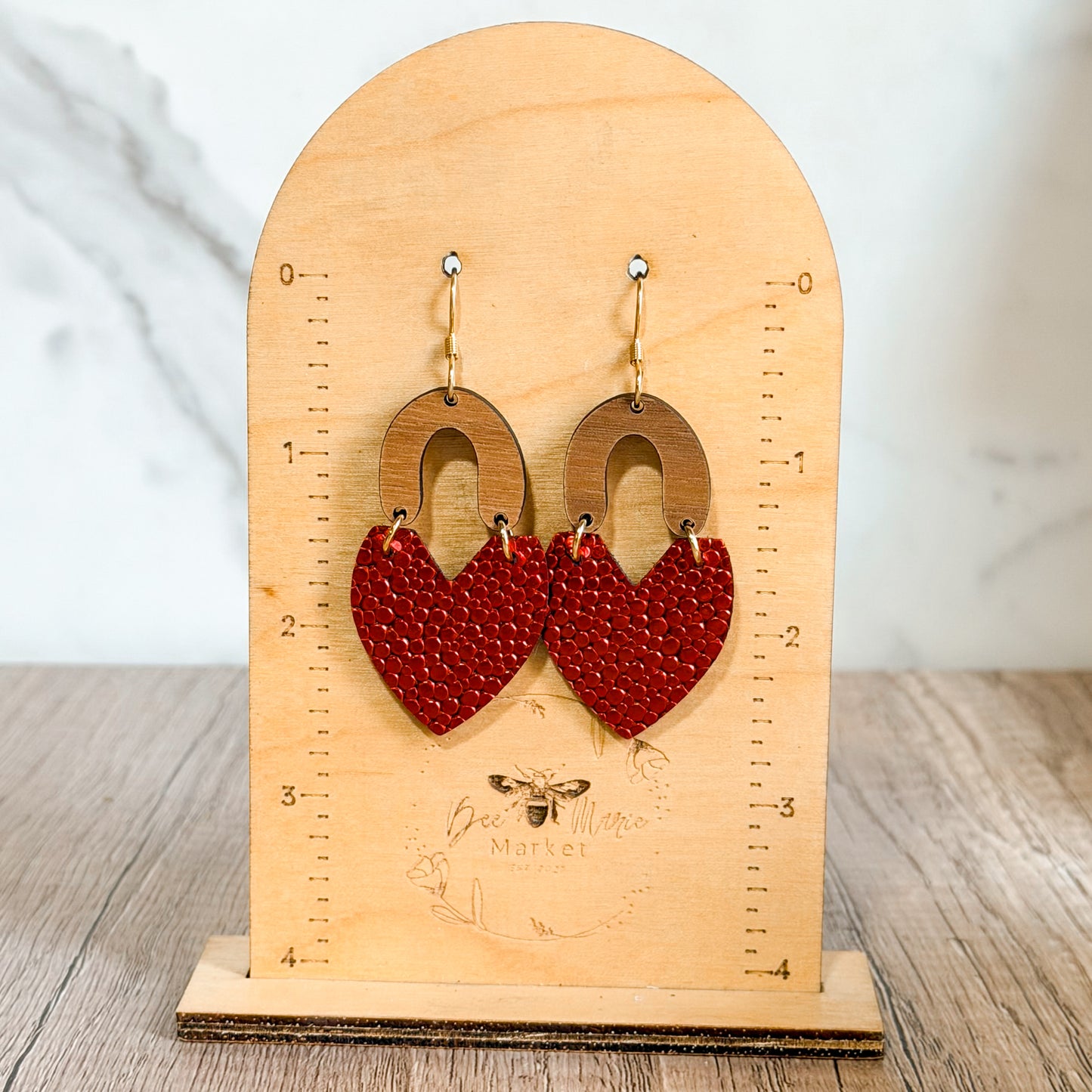 Red Valentine Pebble Heart Drops