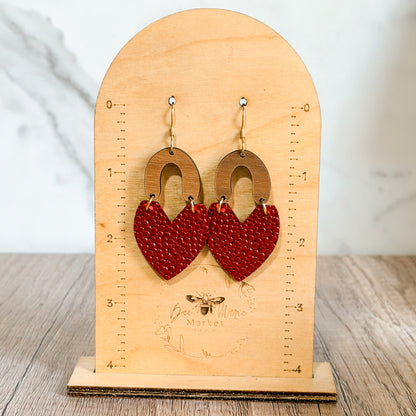 Red Valentine Pebble Heart Drops