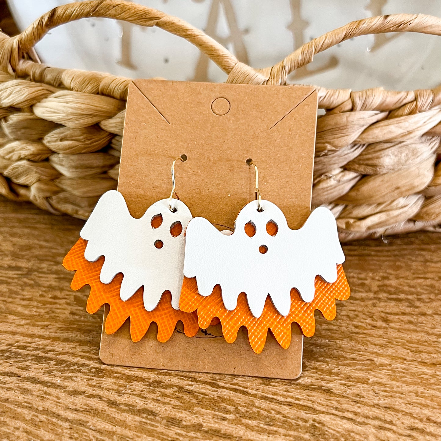 Pumpkin Ghost Sheet Earrings
