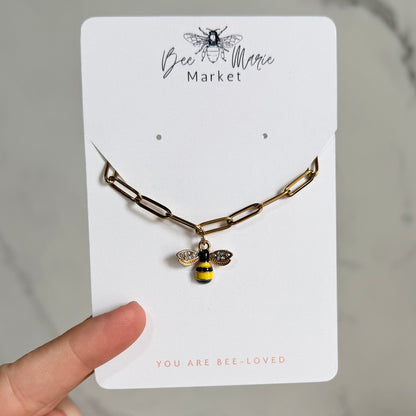 Bee Linked Charm Necklace