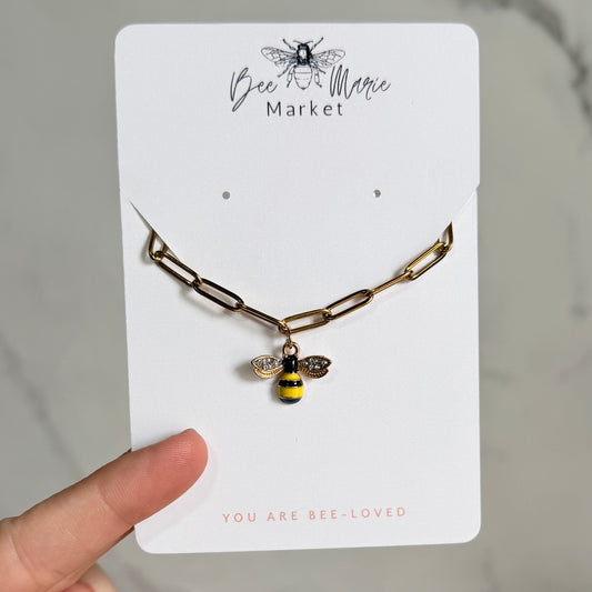Bee Linked Charm Necklace
