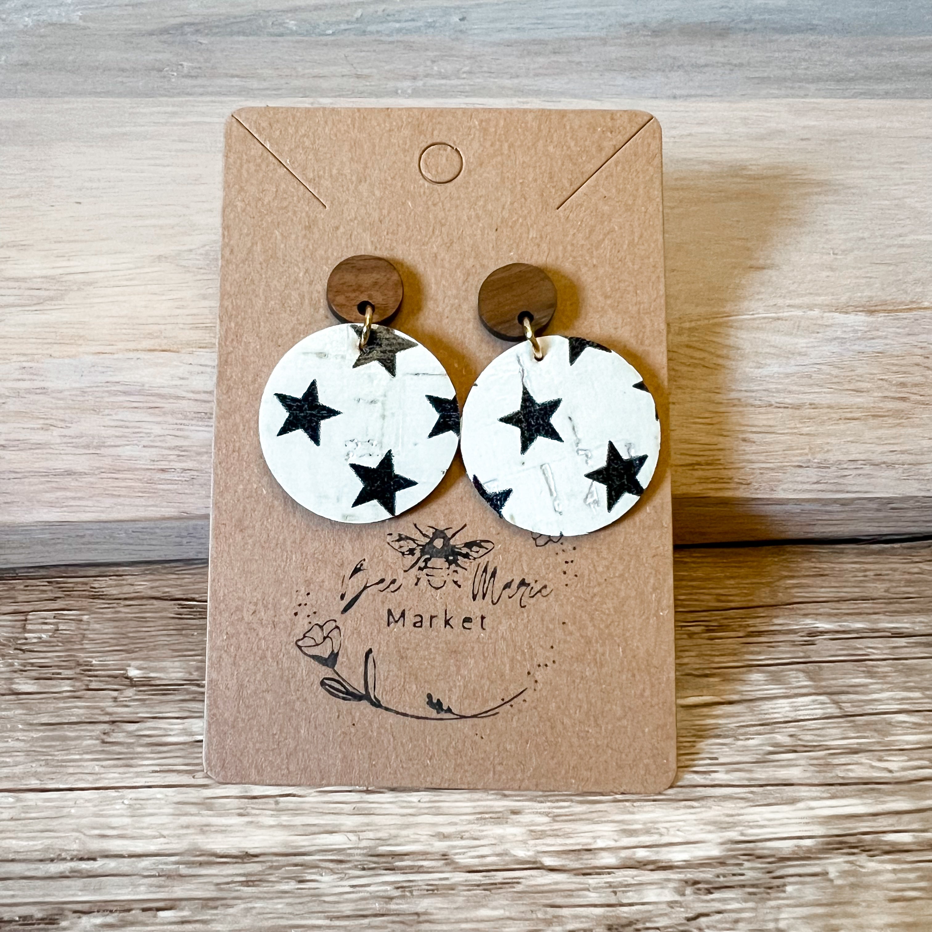 Handmade Round Star Earrings