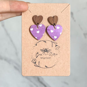 Patty Purple Heart Stud Earrings