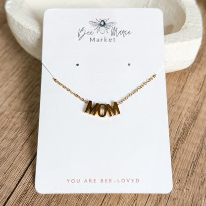Mom Letter Necklace - Waterproof