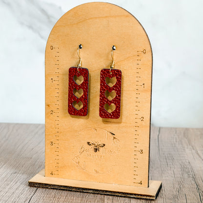 Red Valentine Pebble Heart Drops