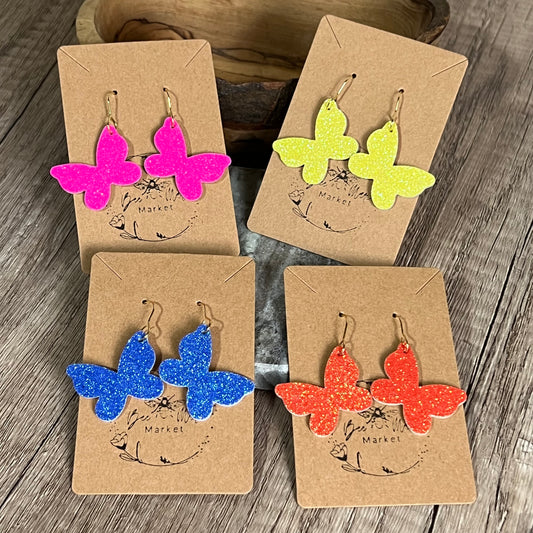 Glitter Butterfly Earrings