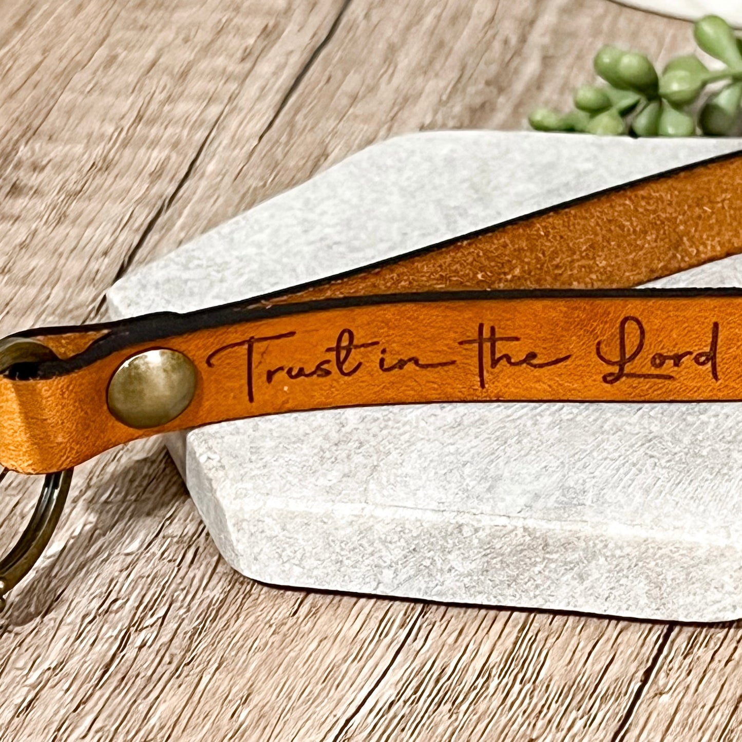 Trust in the Lord - Proverbs 3:5 Leather Wristlet Keychain