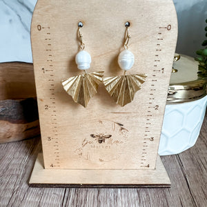 Gabriel Gold Leaf Arrow & Pearl Drop Earrings