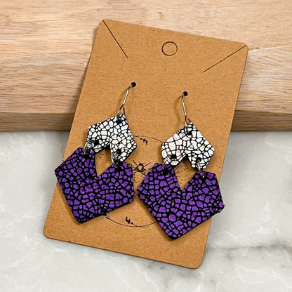 Purple Mosaic Leather Drops