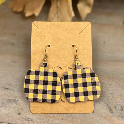 Genuine Leather Pumpkin Earrings