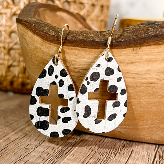 Dalmatian Cutout Cross Teardrops