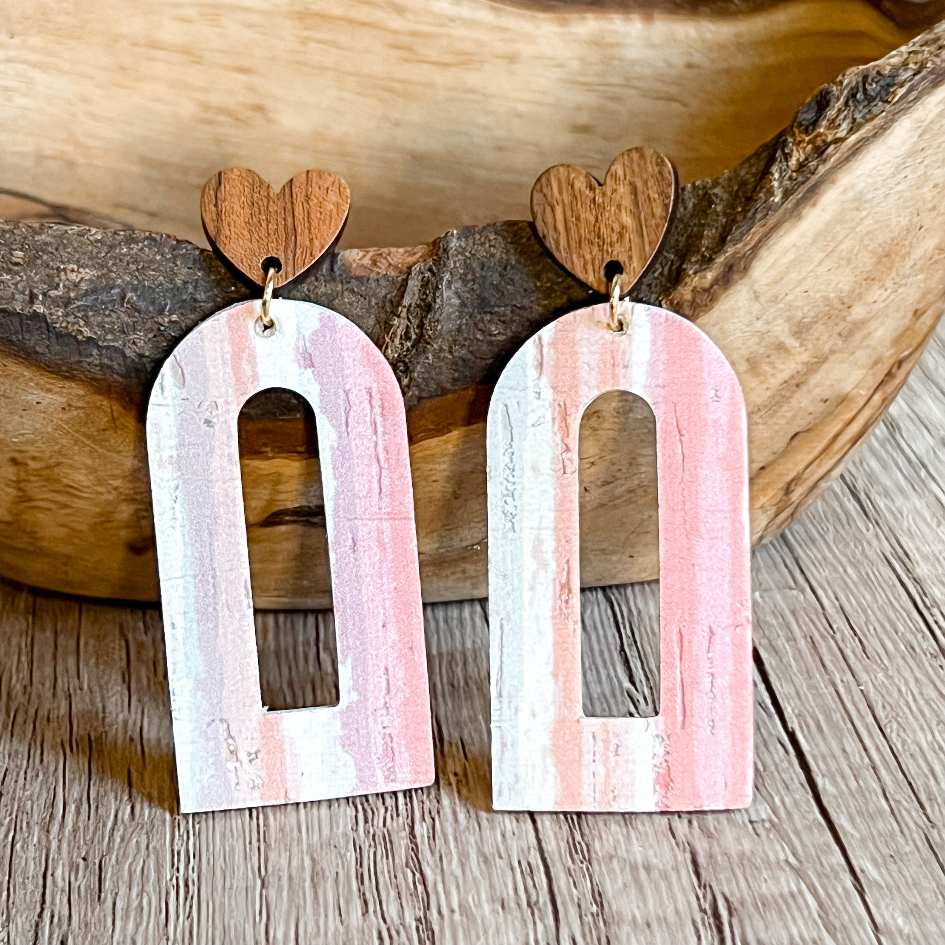 Susan Striped Pastel Open Arch Earrings