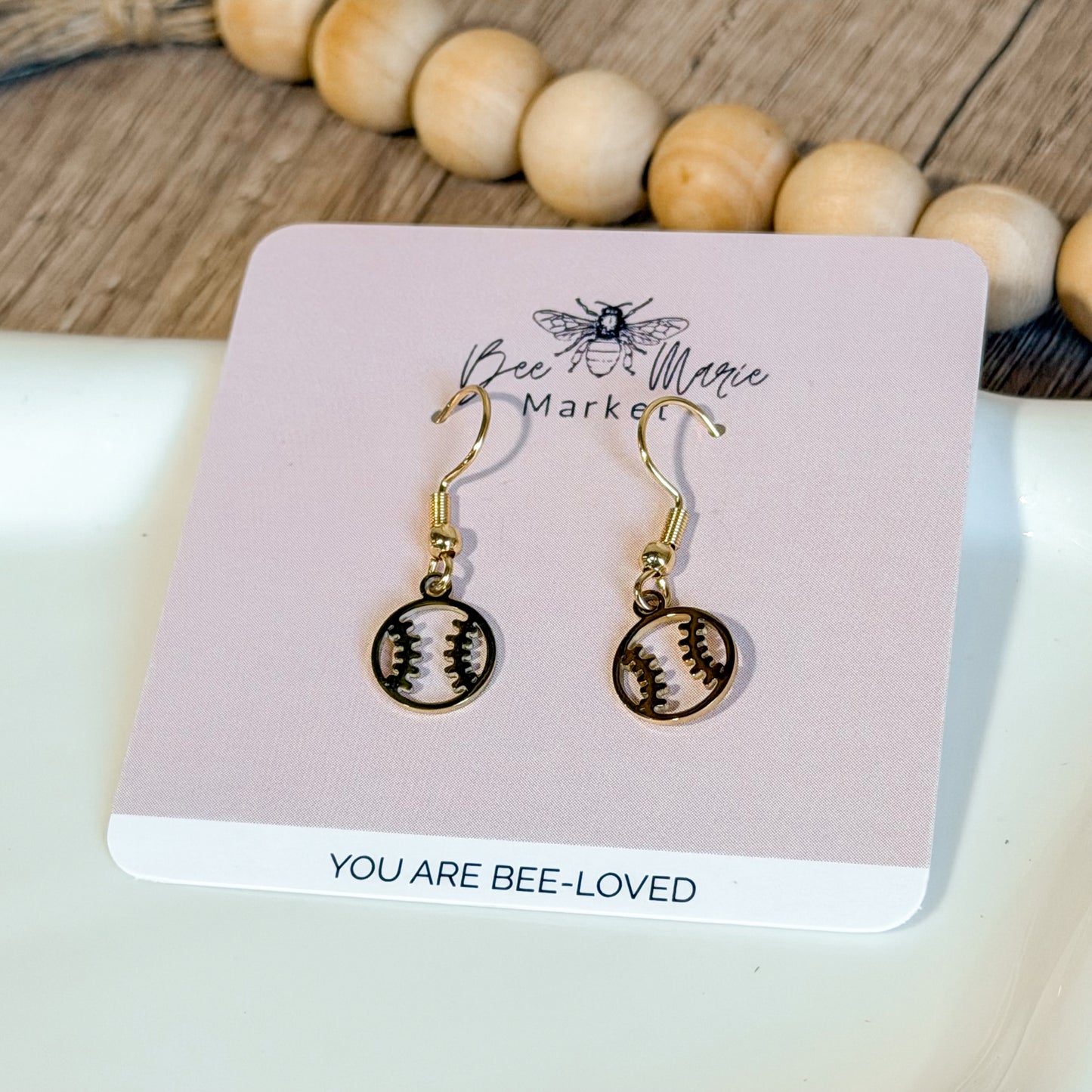 Dainty Baseball Earrings