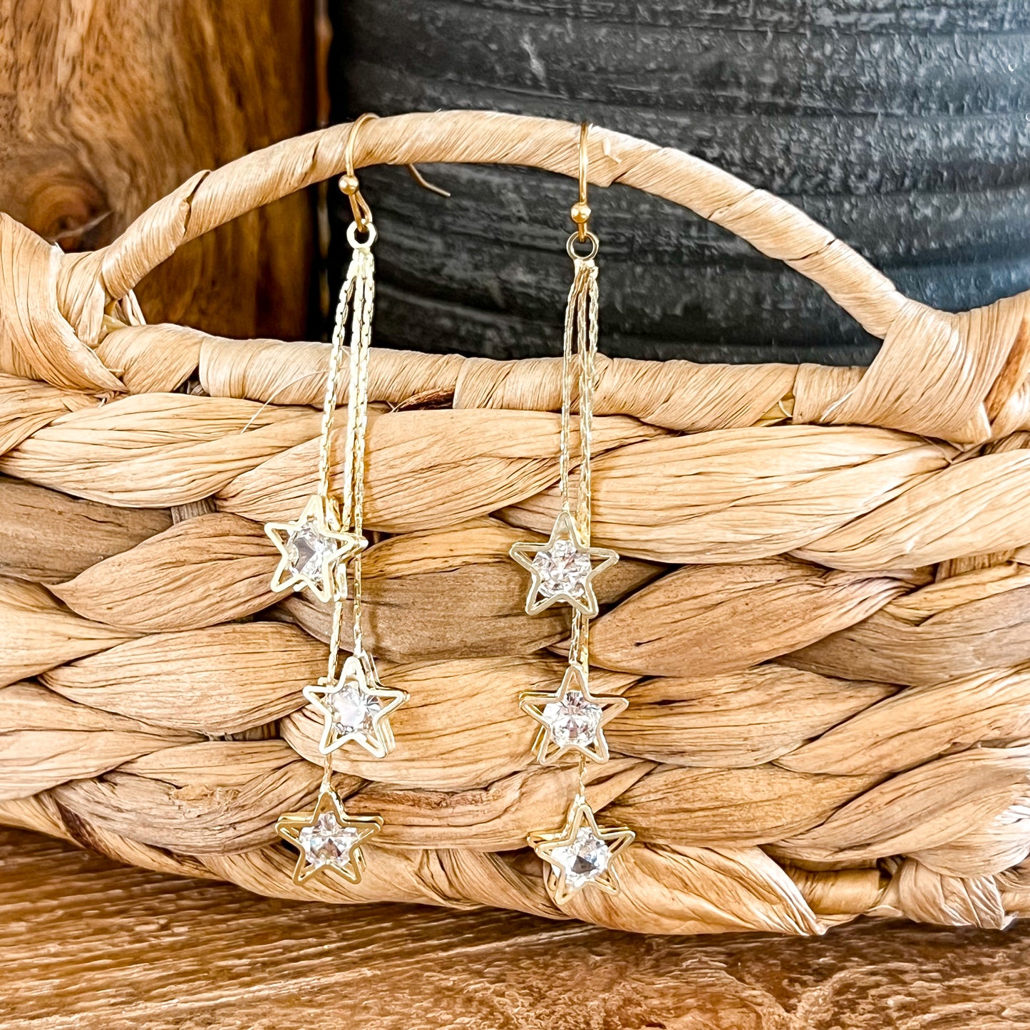 Gold Starlight Drop Earrings