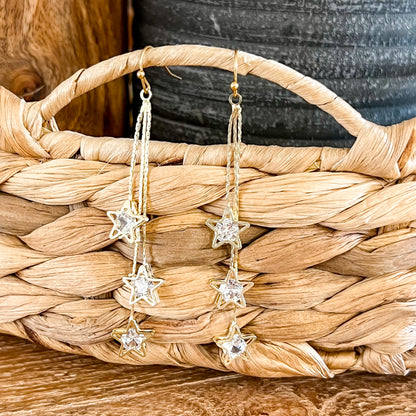 Gold Starlight Drop Earrings