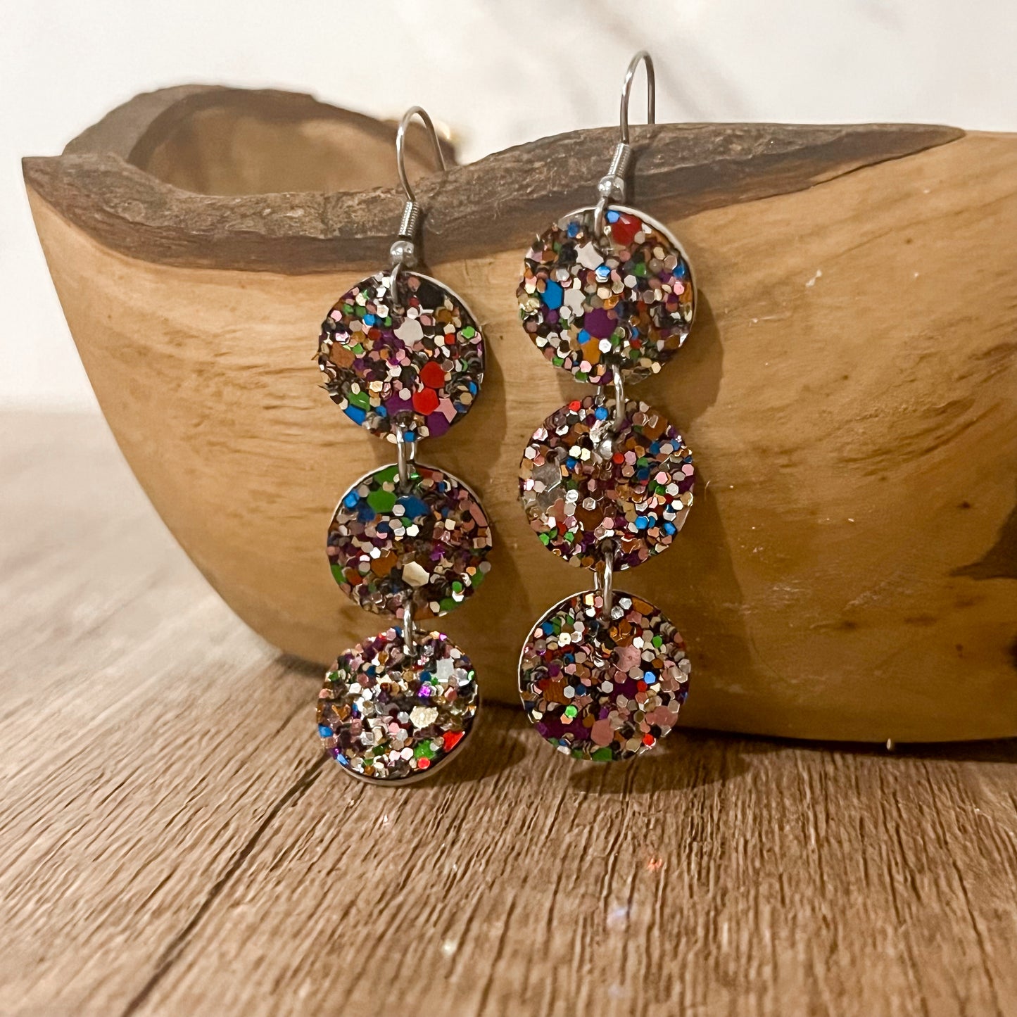 Let’s Celebrate Glitter Tiered Earrings