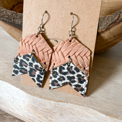 Amy Animal Print Double Arrow Earrings