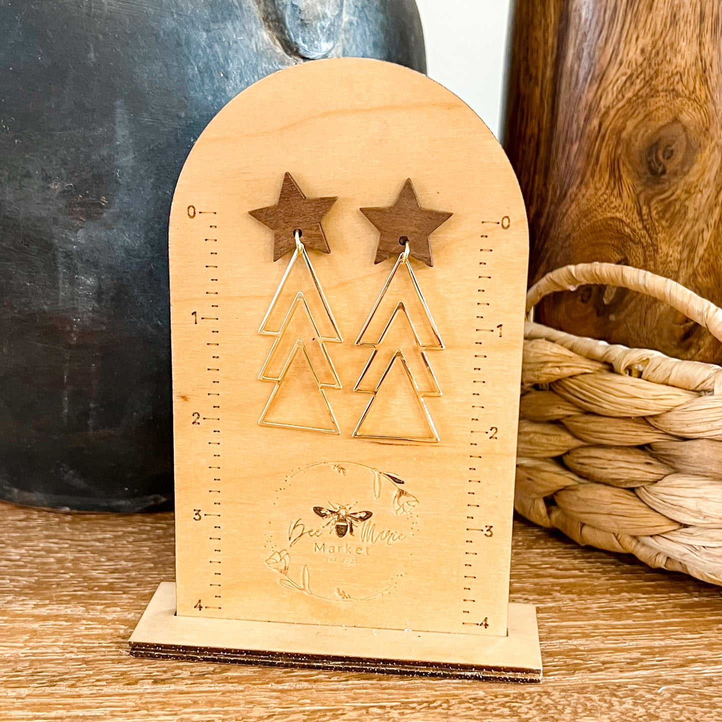 Gold Metal Christmas Tree Dangles