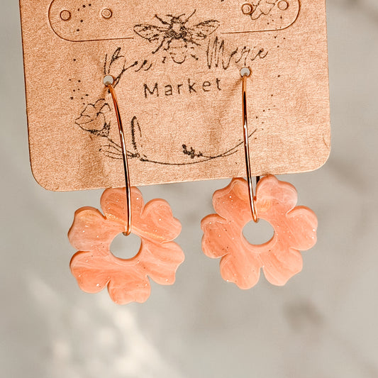 Peach Blossom Hoop Earrings