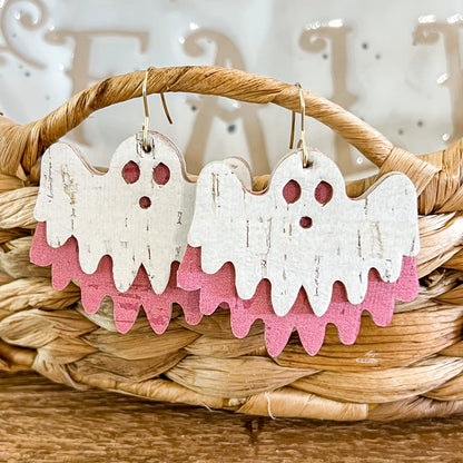 Pink Ghost Sheet Earrings