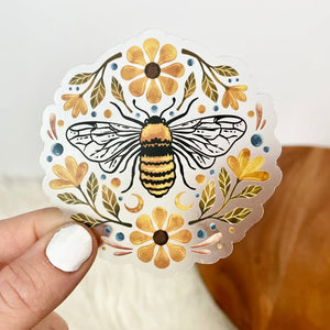 Floral Bee Premium Vinyl Stickers