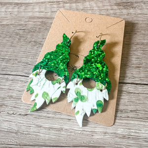 Grace Green Glitter Gnome Earrings