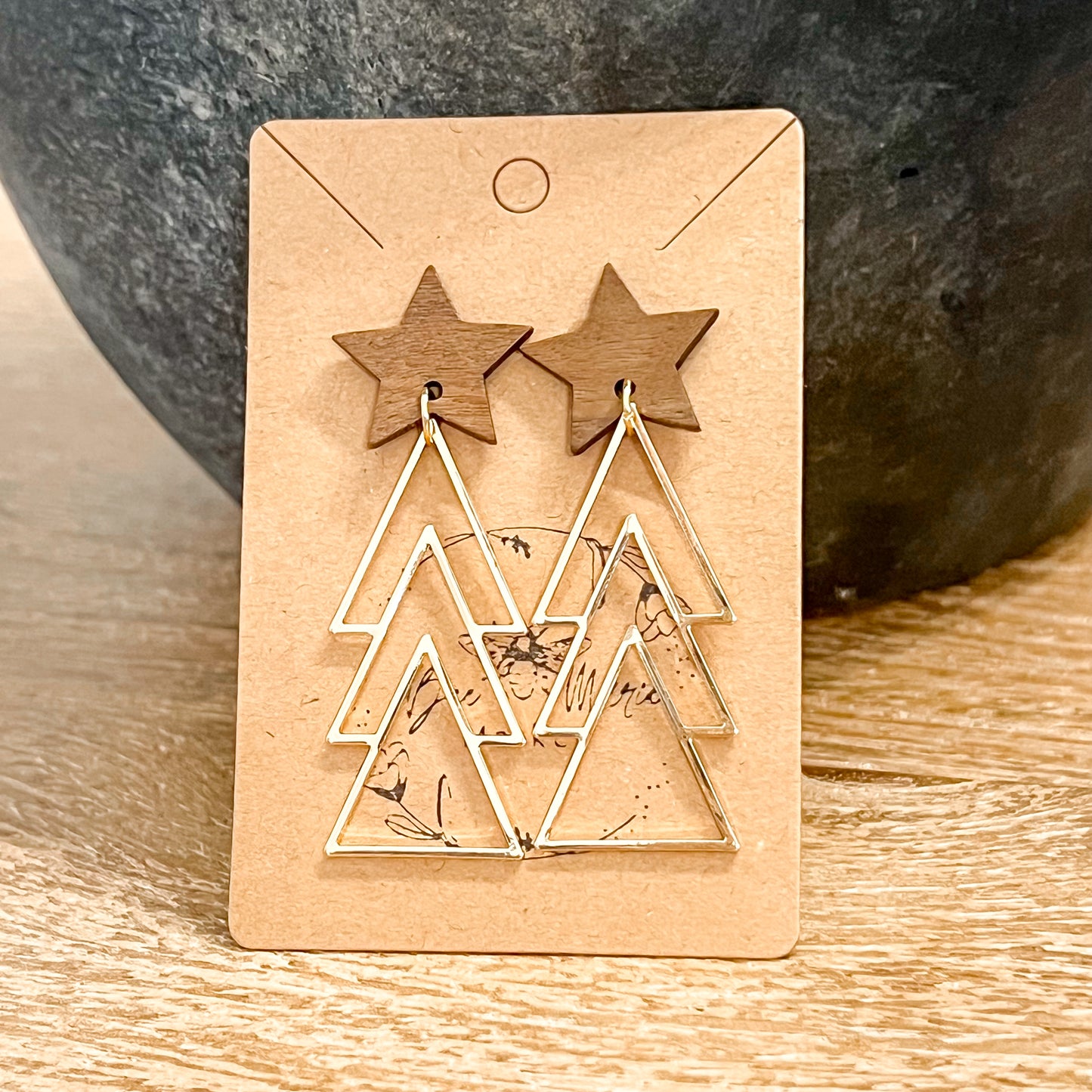 Gold Metal Christmas Tree Dangles