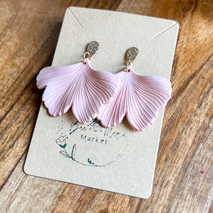 Brittney Blush Leaf Drop Earrings