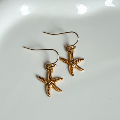 Golden Tide Starfish Earrings