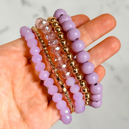Lavender Luxe Stack Bracelet Set