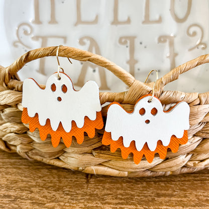Pumpkin Ghost Sheet Earrings