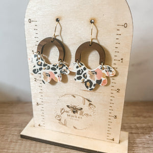 Jess Pink Animal Print Arch Earrings