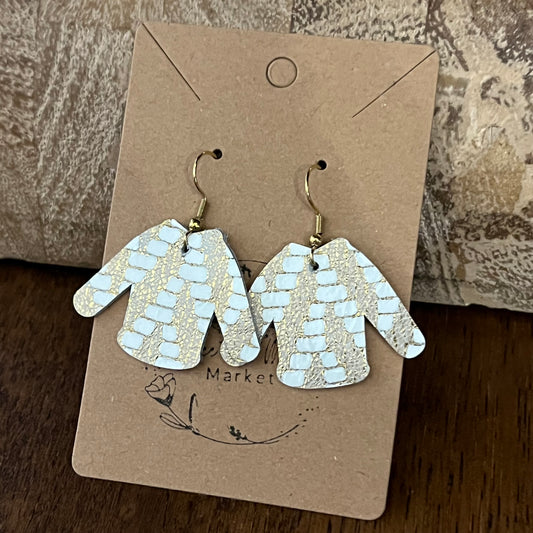 Gold Woven Ugly Christmas Sweater Earrings