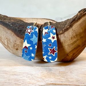 Blue Star Bar Handmade Earrings