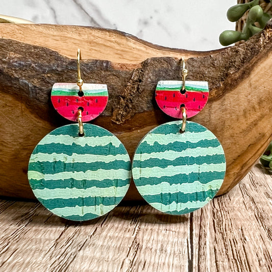 Watermelon Pop Round Earrings