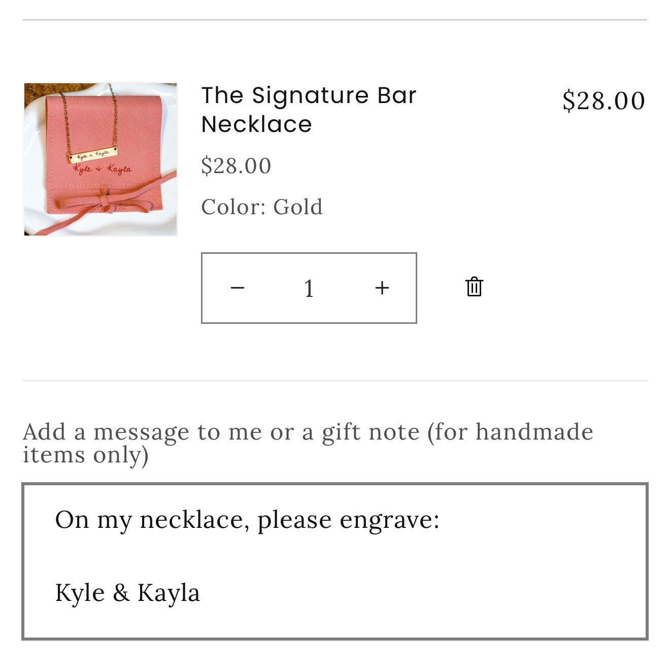 The Signature Engraved Bar Necklace