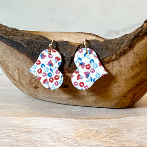 Red, White, & Blue Heart Earrings