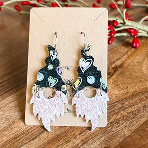 Chunky Bearded Valentine Gnome Earrings