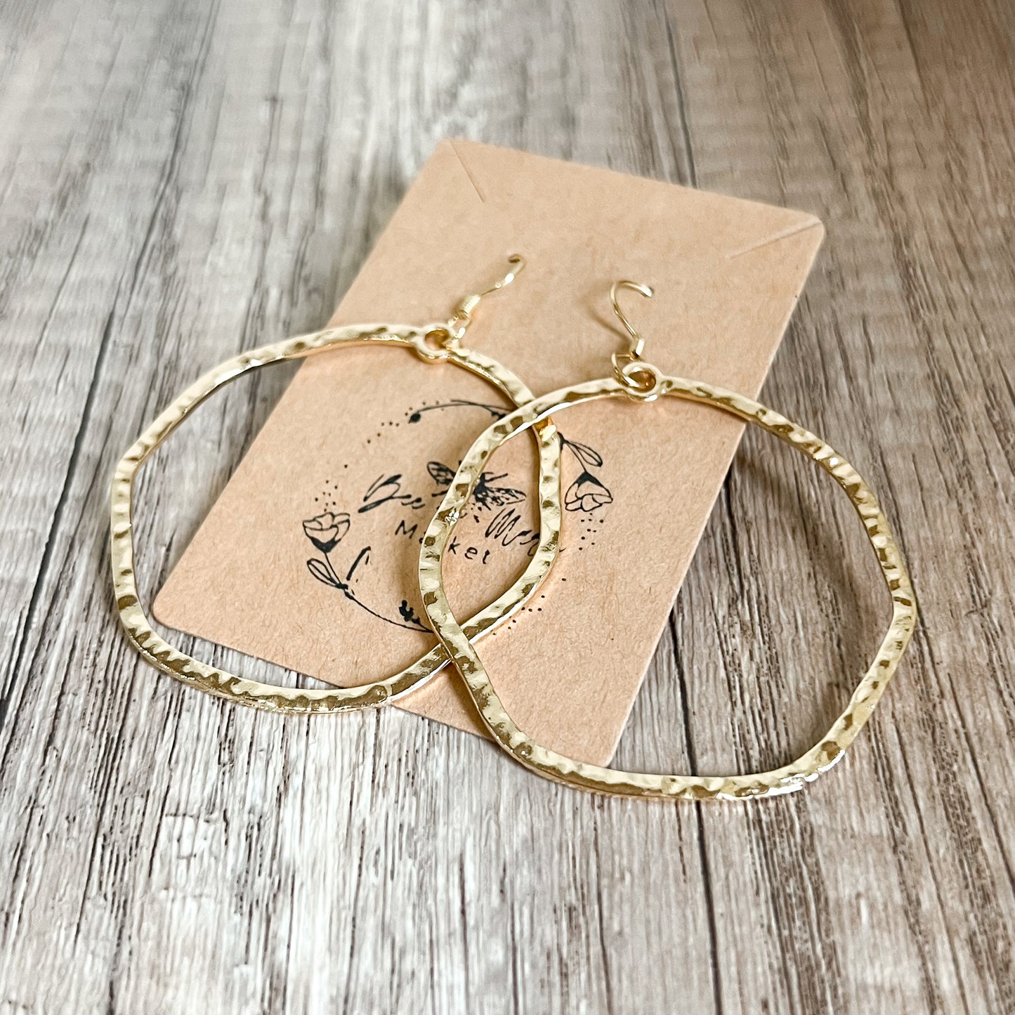 Lia Hammered Gold Statement Hoops