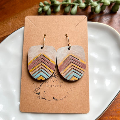 Highs & Lows Painted Wood Earrings