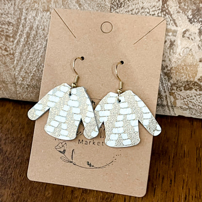Gold Woven Ugly Christmas Sweater Earrings
