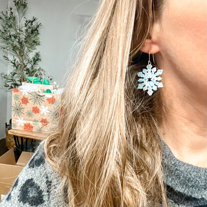 Winter Frost Snowflake Earrings