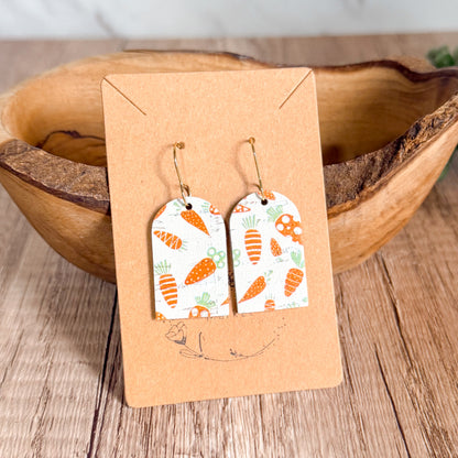 Carrot Patch Leather Earrings