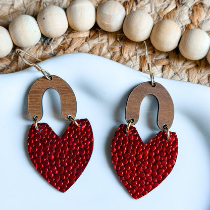 Red Valentine Pebble Heart Drops