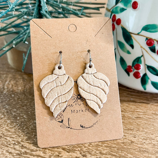 Rose Gold Swirl Embossed Ornament Earrings