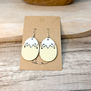 Yellow Cracked Easter Egg Earrings