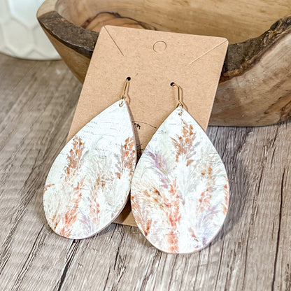 Autumn Meadow Leather Earrings