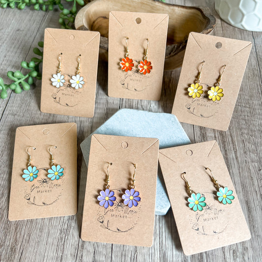 Daisy Enamel Charm Earrings