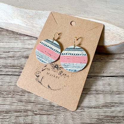 Ginny Stripe Round Earrings