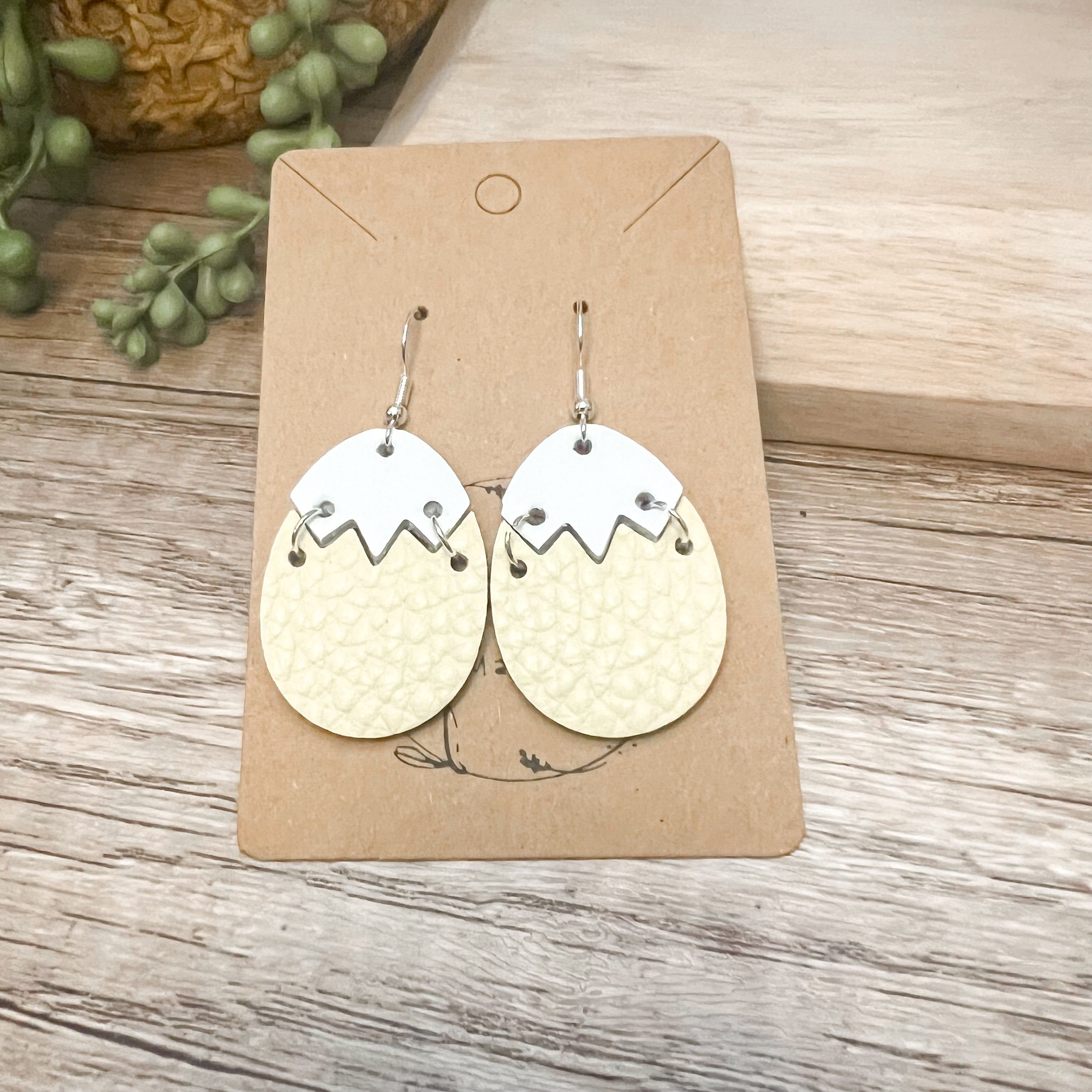 Yellow Cracked Easter Egg Earrings